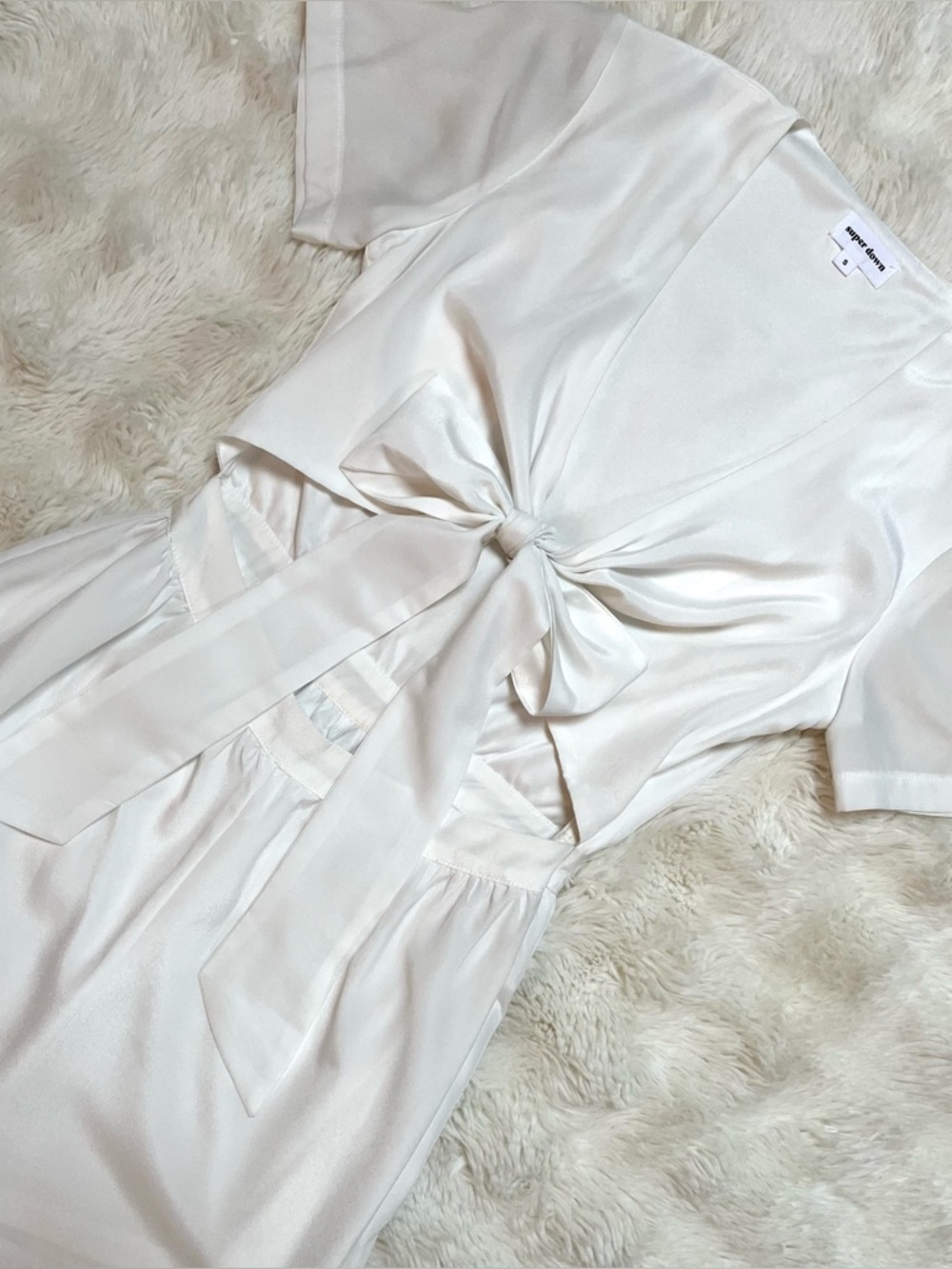 Superdown White Chiffon Tie Front Romper - Picture 4 of 15